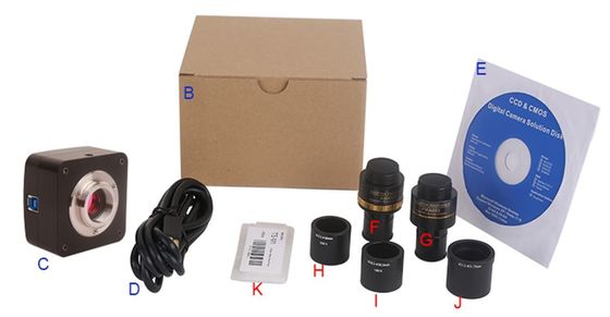 101,2 FPS Cmos Máy ảnh kính hiển vi USB 640x480 Phạm vi độ phân giải phần cứng 3M Pixel