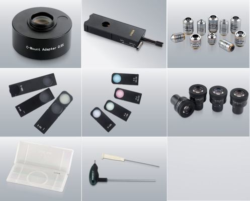 Kính hiển vi trường tối ba mắt Máy ảnh quang học 50X Vật kính DIC Luyện kim